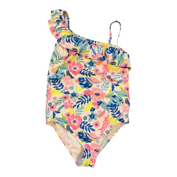TOMMY BAHAMAS Floral One-Shoulder Kids Swimsuit - Picture 1 of 3
